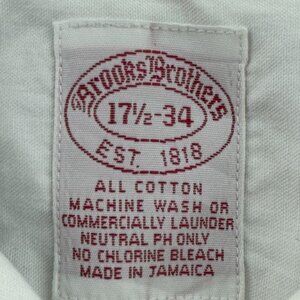 VTG Brooks Brothers Cotton Long Sleeve Button Up Shirt Men 17.5 34 Neutral PH